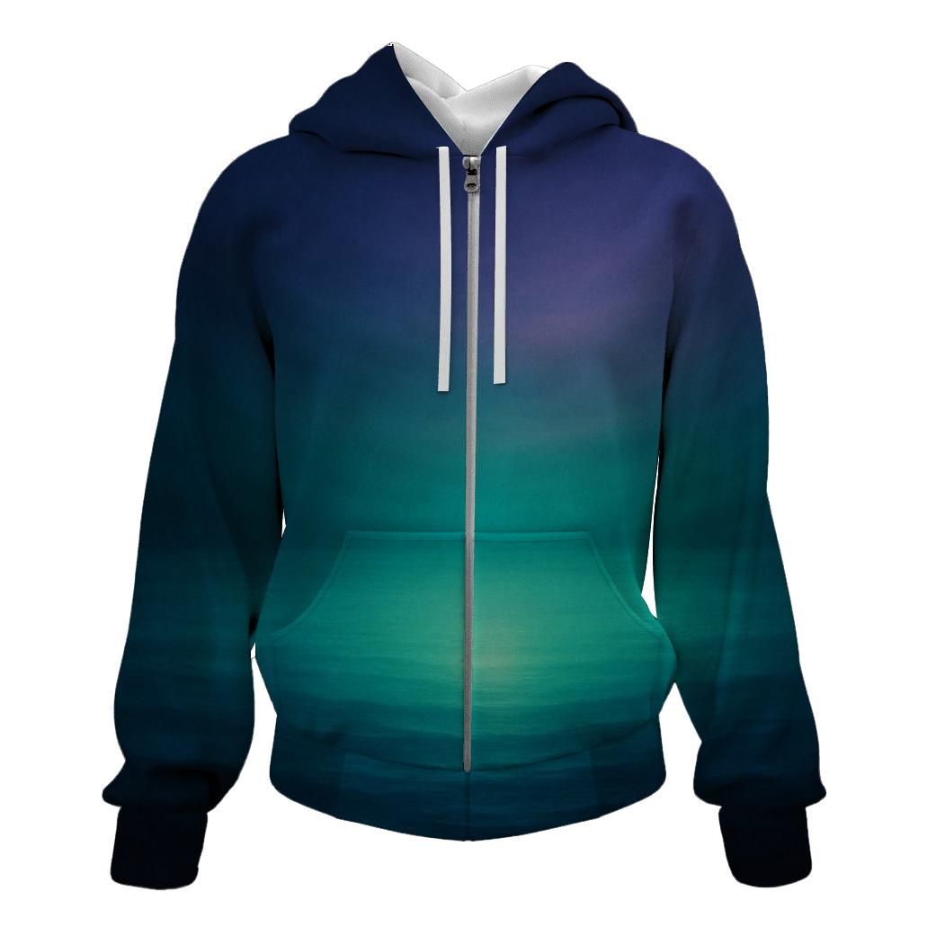 Midnight Lagoon Bloom zip-up hoodies