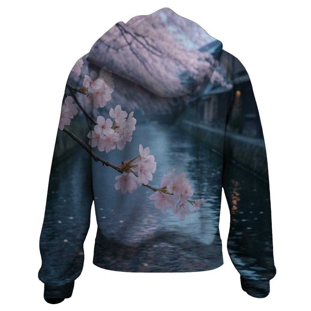 Cherry Blossoms Reflected In Canal Water hoodie trends
