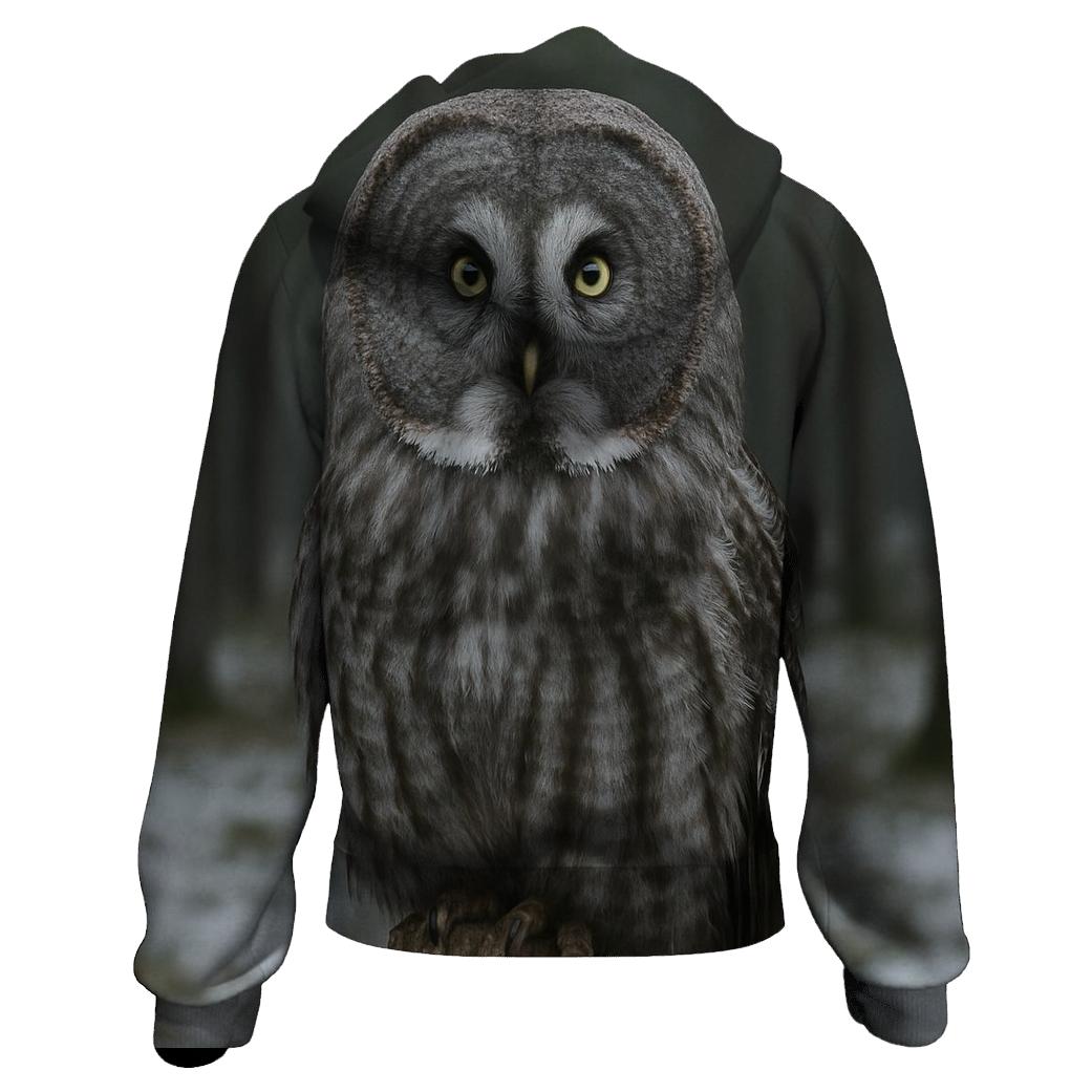 Great Gray Owl On Boreal Snag lightweight hoodies