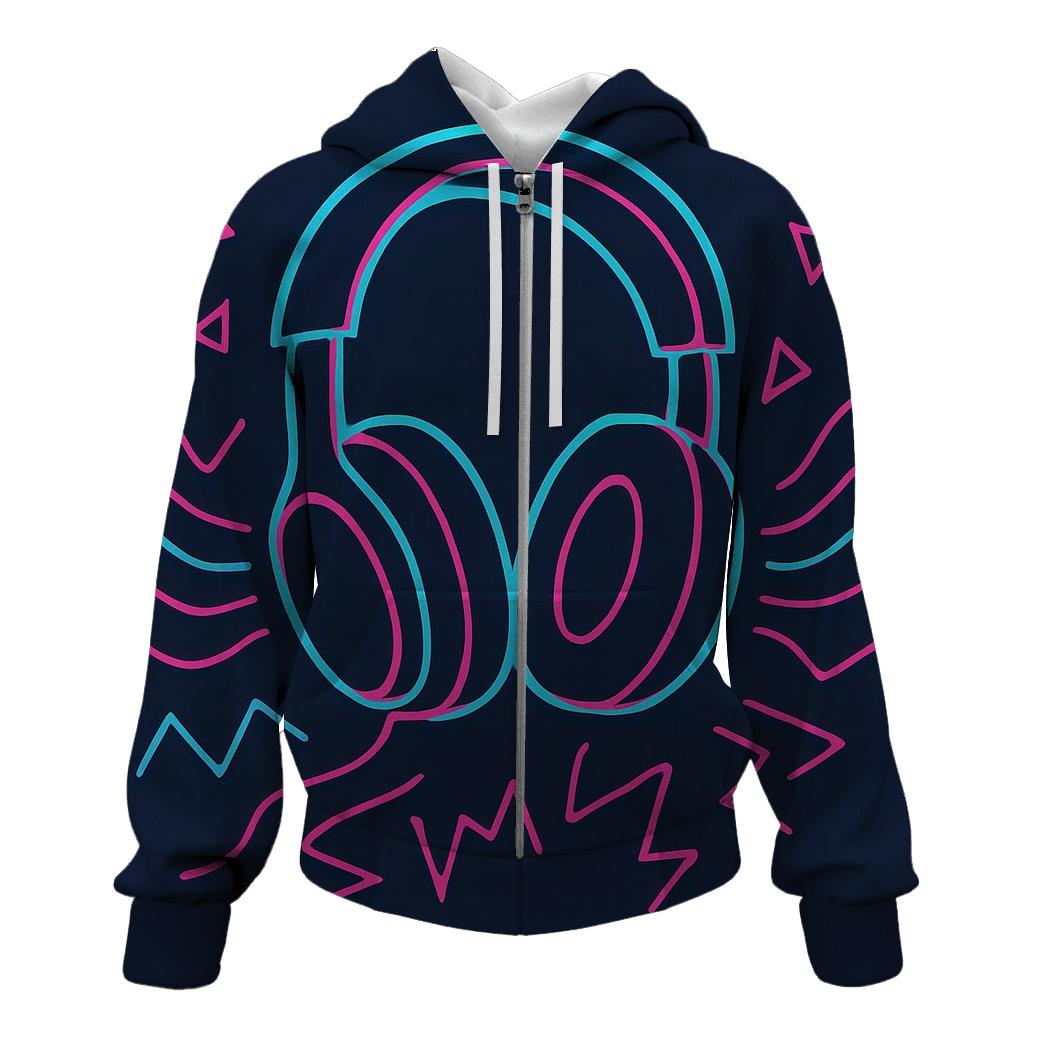 Neon Headphone Flux hoodie trends