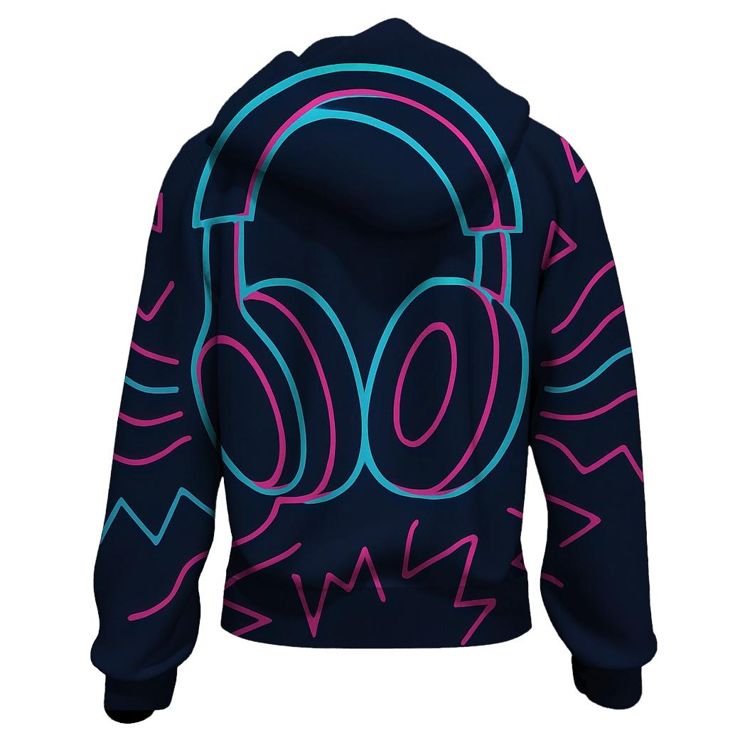 Neon Headphone Flux hoodie trends
