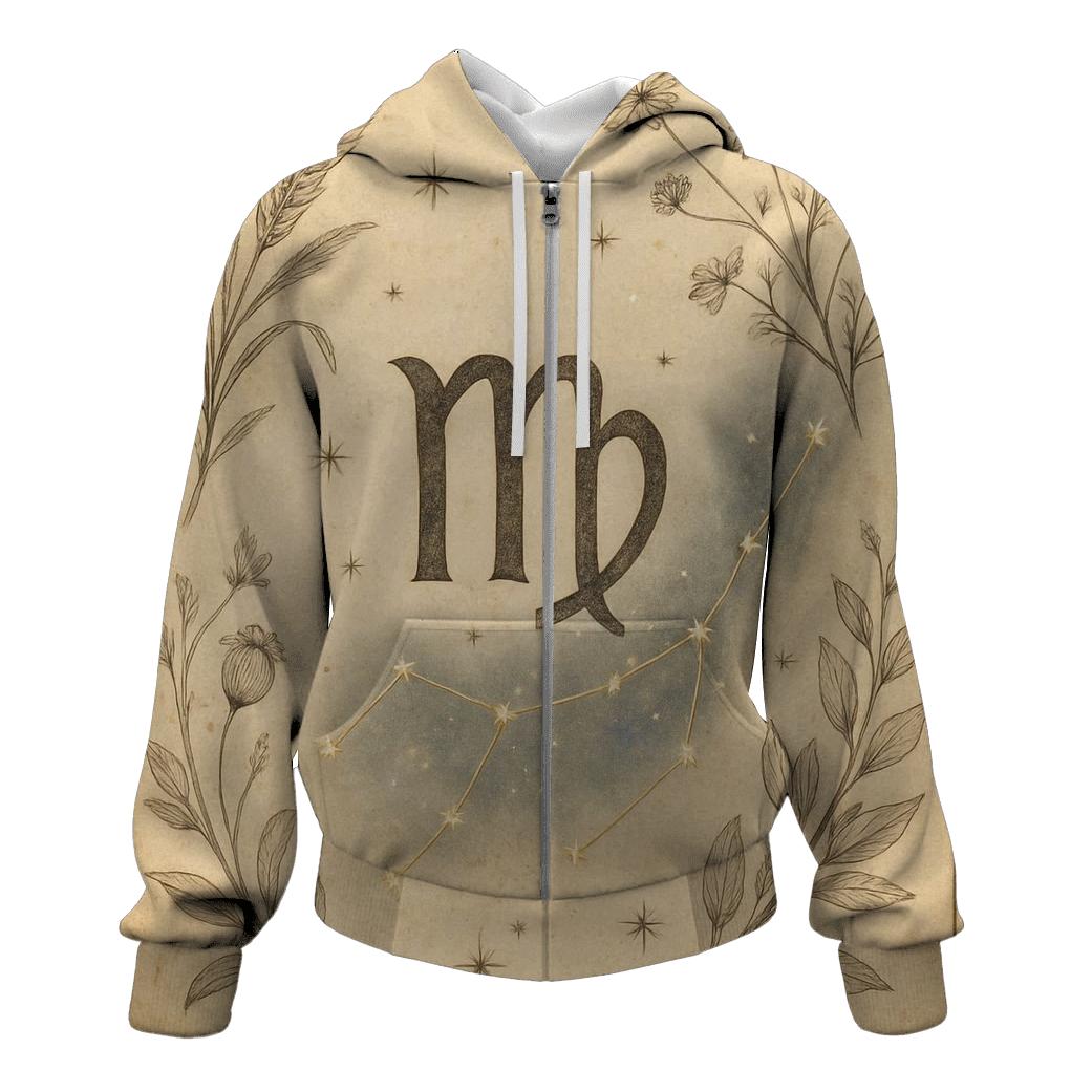 Virgo Starlit Herbarium Chart hoodie designs