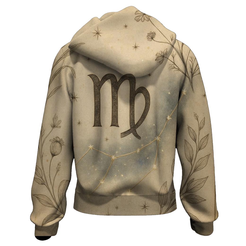 Virgo Starlit Herbarium Chart hoodie designs