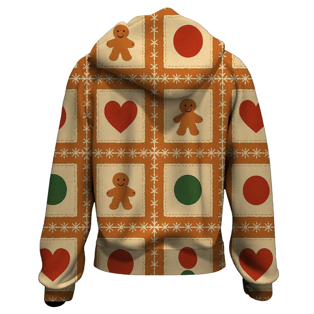 Gingerbread Window Patchwork Design custom hoodies