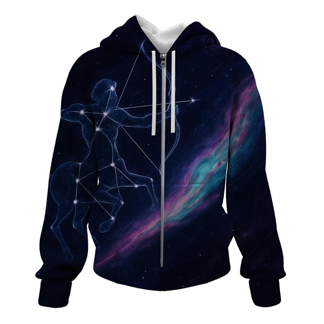 Sagittarius Archer Nebula Trail lightweight hoodies