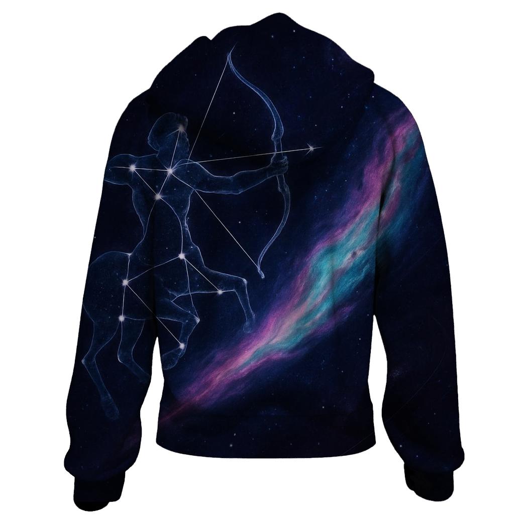 Sagittarius Archer Nebula Trail lightweight hoodies