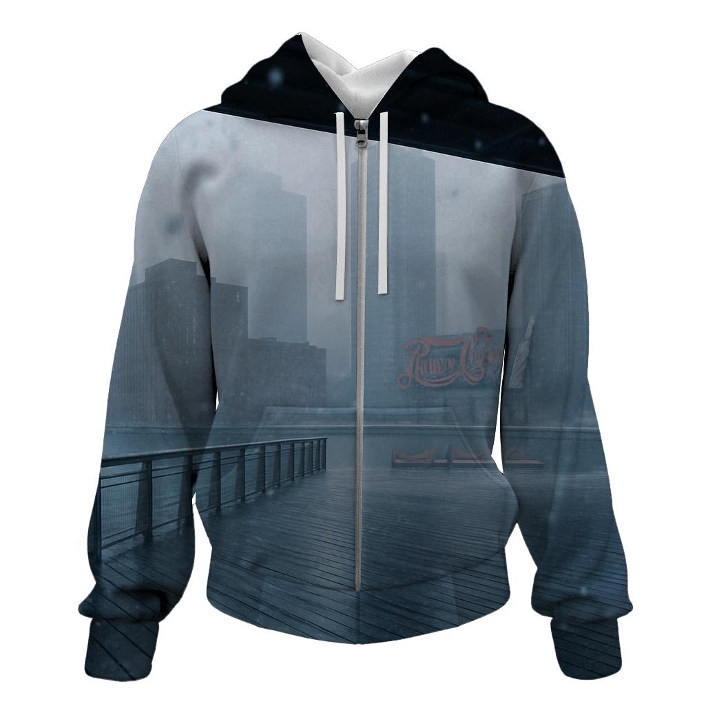 Snowfall Over East River And Long Island City Skyline hoodie styles