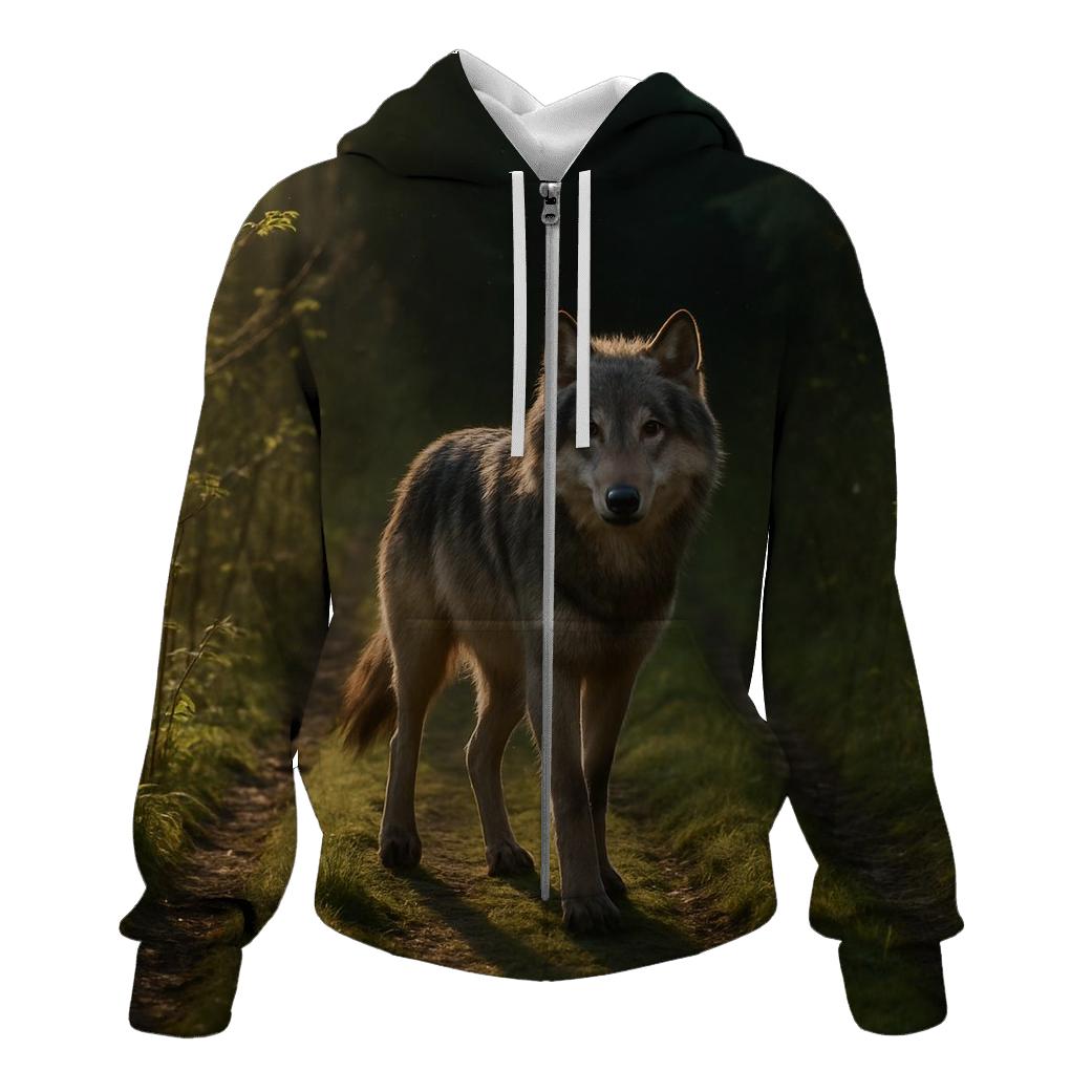 Abandoned Logging Road Wolf Encounter hoodies fashion