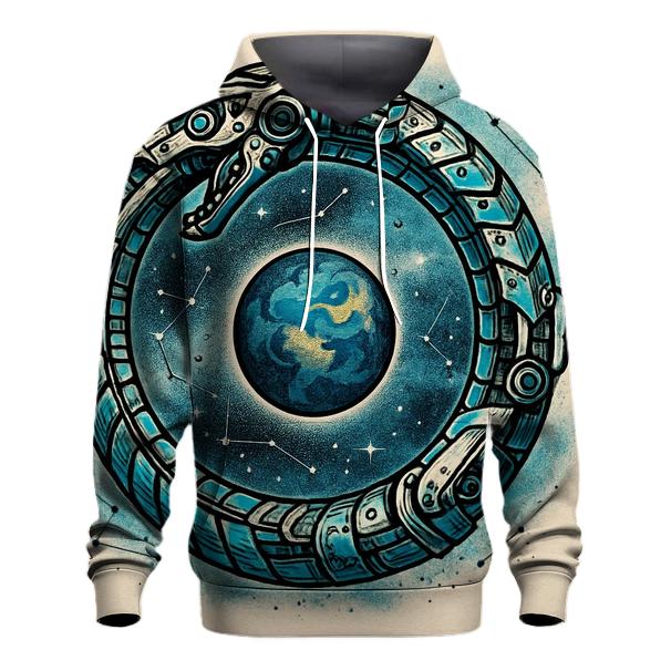 Celestial Circuit Ouroboros hoodies fashion