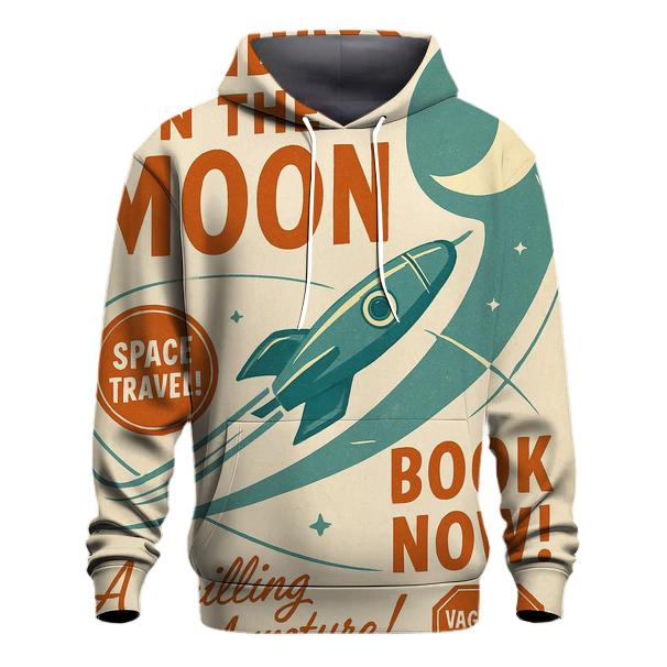 Retro Lunar Travel Agency Ad zip-up hoodies