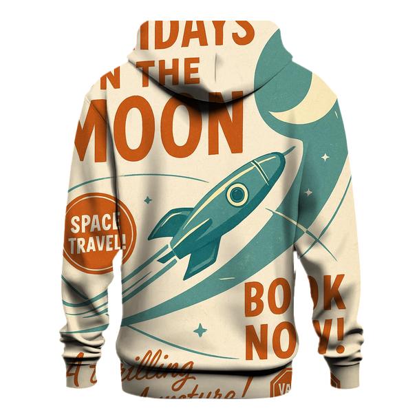 Retro Lunar Travel Agency Ad zip-up hoodies