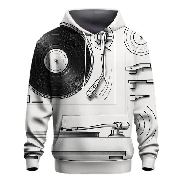 Monochrome Turntable Blueprint hoodie styles