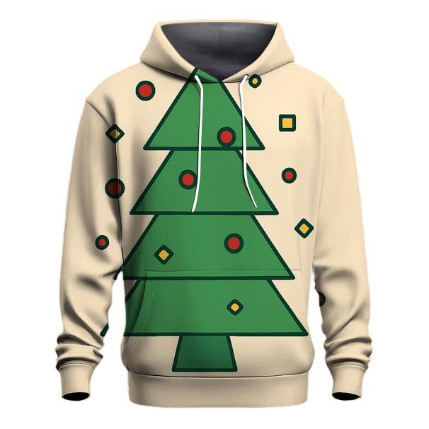 Geometric Christmas Tree Mosaic zip-up hoodies