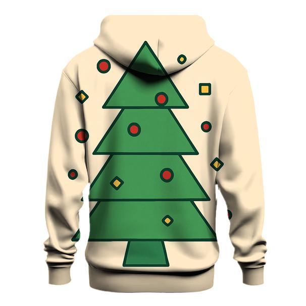 Geometric Christmas Tree Mosaic zip-up hoodies