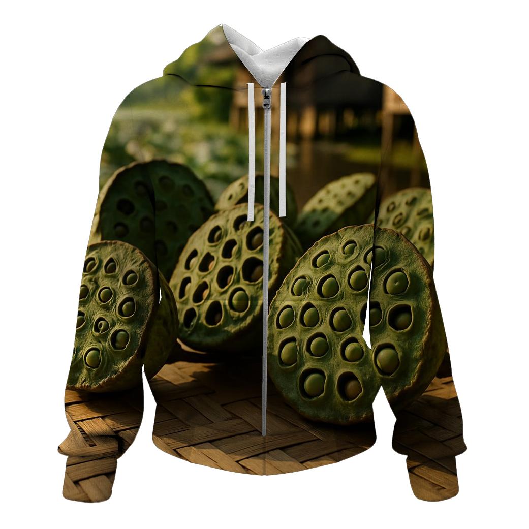 Lotus Seeds Drying On Bamboo Mat hoodie designs