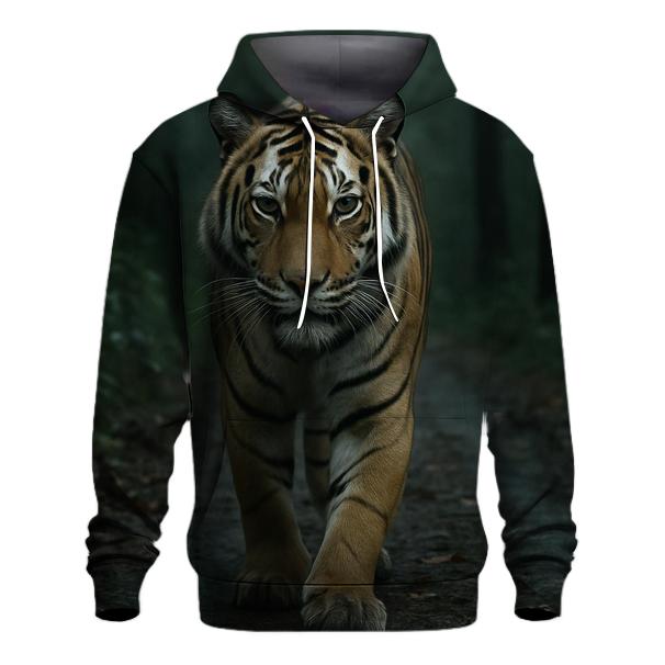 Tiger Patrolling Monsoon Forest zip-up hoodies