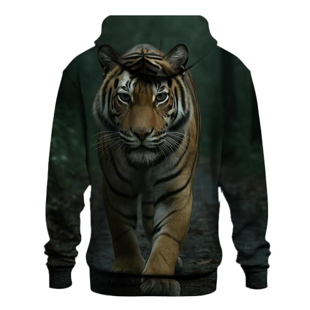 Tiger Patrolling Monsoon Forest zip-up hoodies