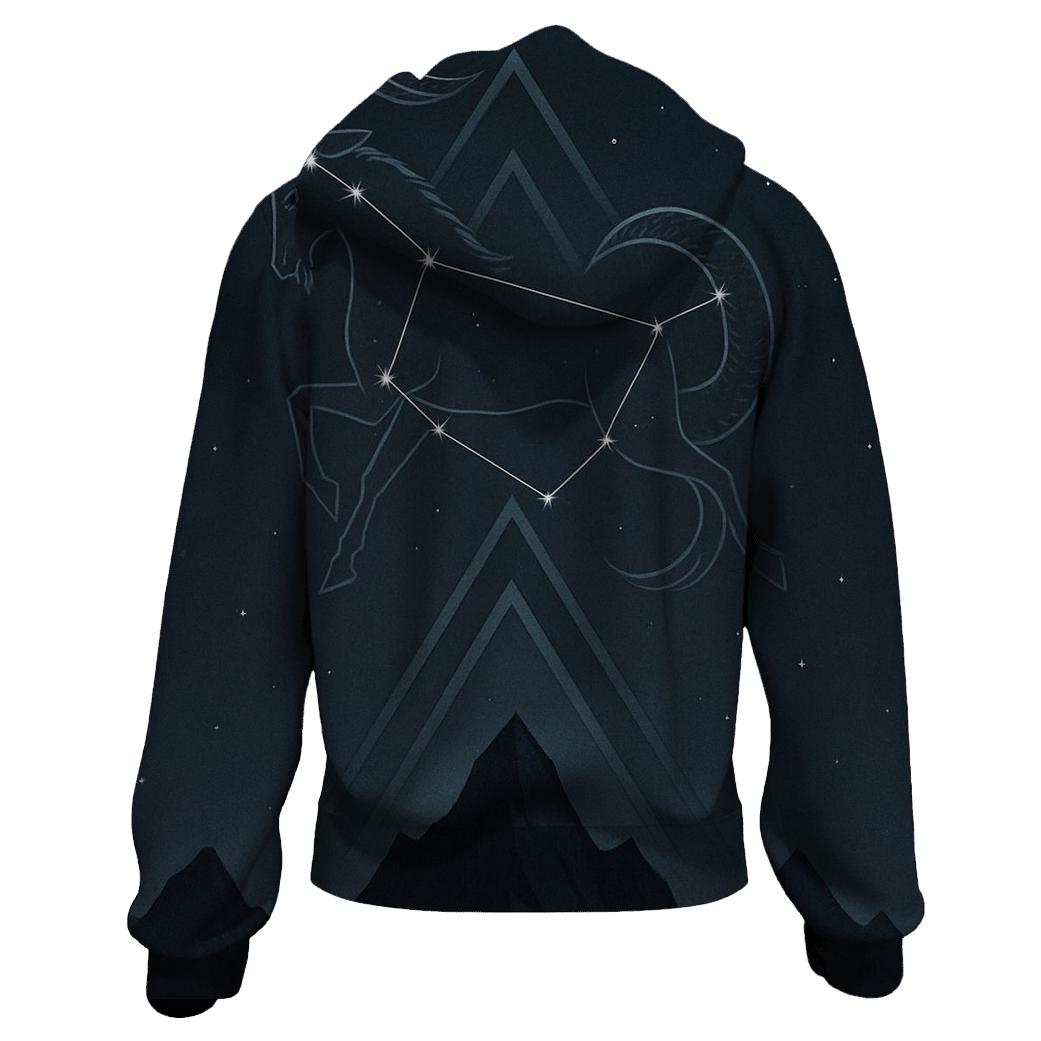Capricorn Mountain Gate Star Chart heavyweight hoodies