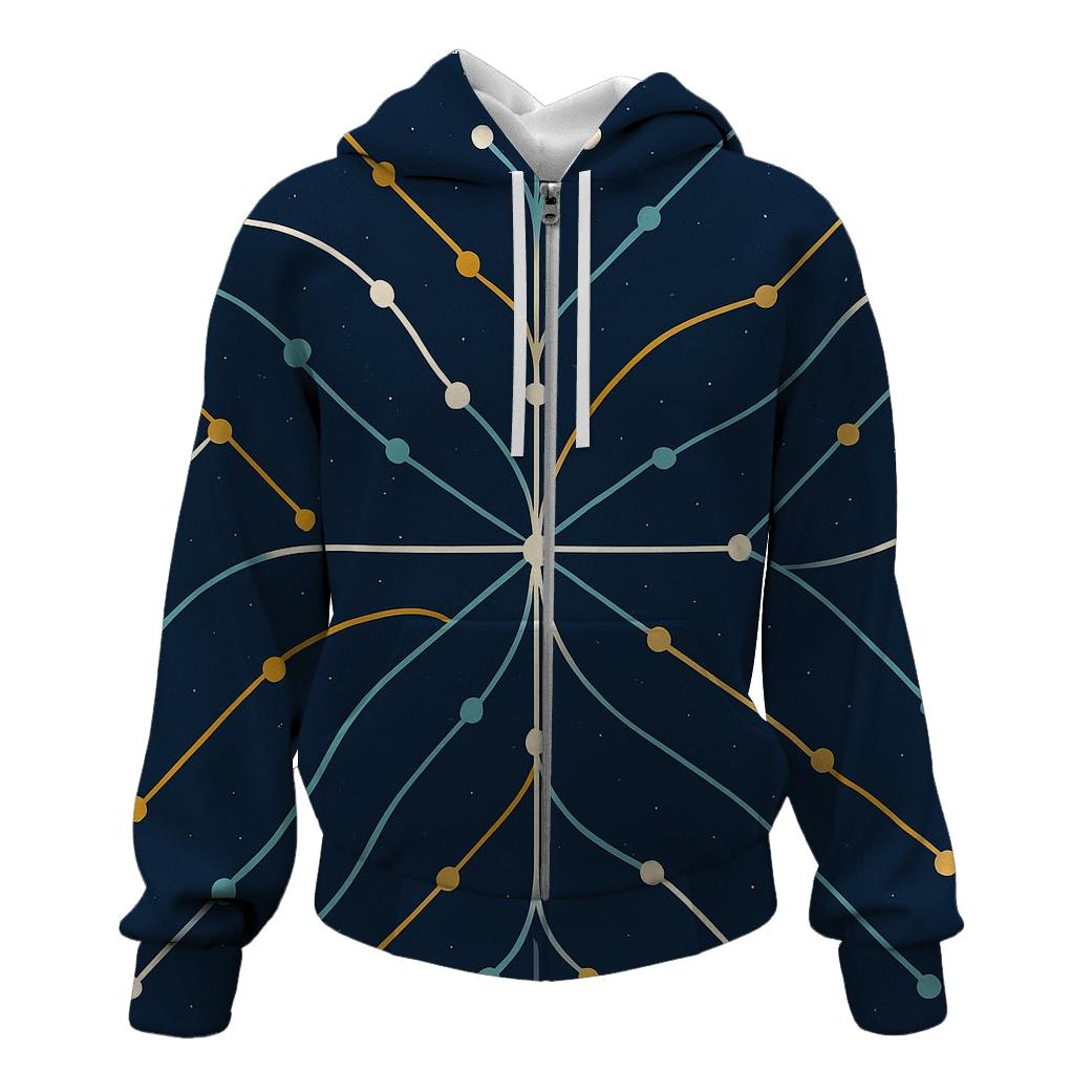 Transit Track Constellation Lines printed hoodies