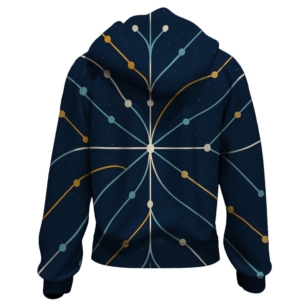 Transit Track Constellation Lines printed hoodies