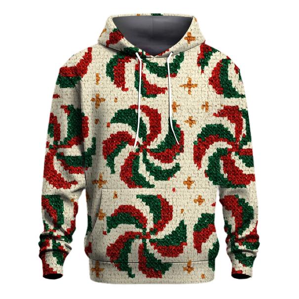 Candy Cane Spiral Quilt Design hoodies fashion