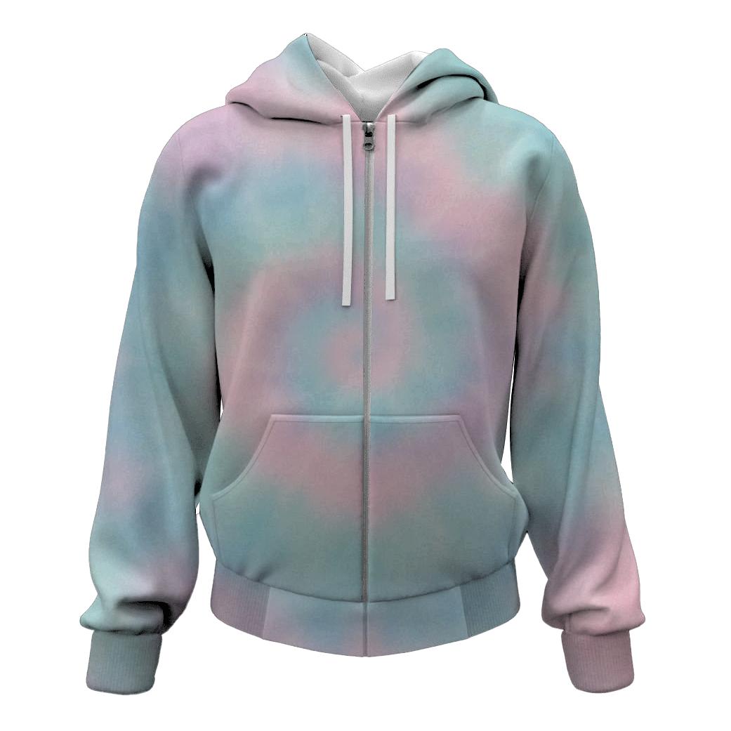 Pastel Rainbow Overdye Cloudwash embroidered hoodies