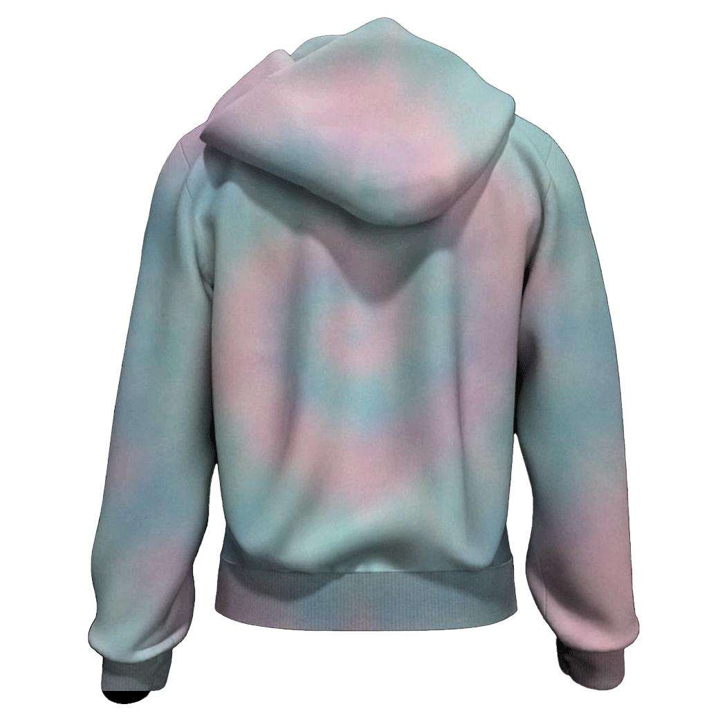 Pastel Rainbow Overdye Cloudwash embroidered hoodies