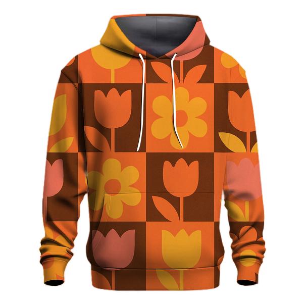 Funky Floral Checkerboard designer hoodies