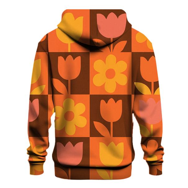 Funky Floral Checkerboard designer hoodies