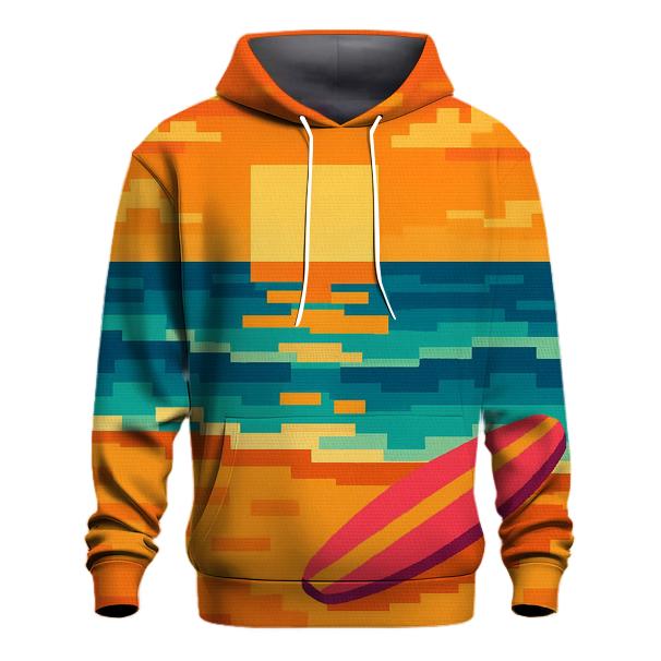 Pixel Surf Sunset designer hoodies