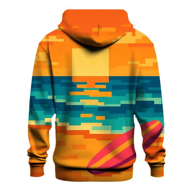 Pixel Surf Sunset designer hoodies