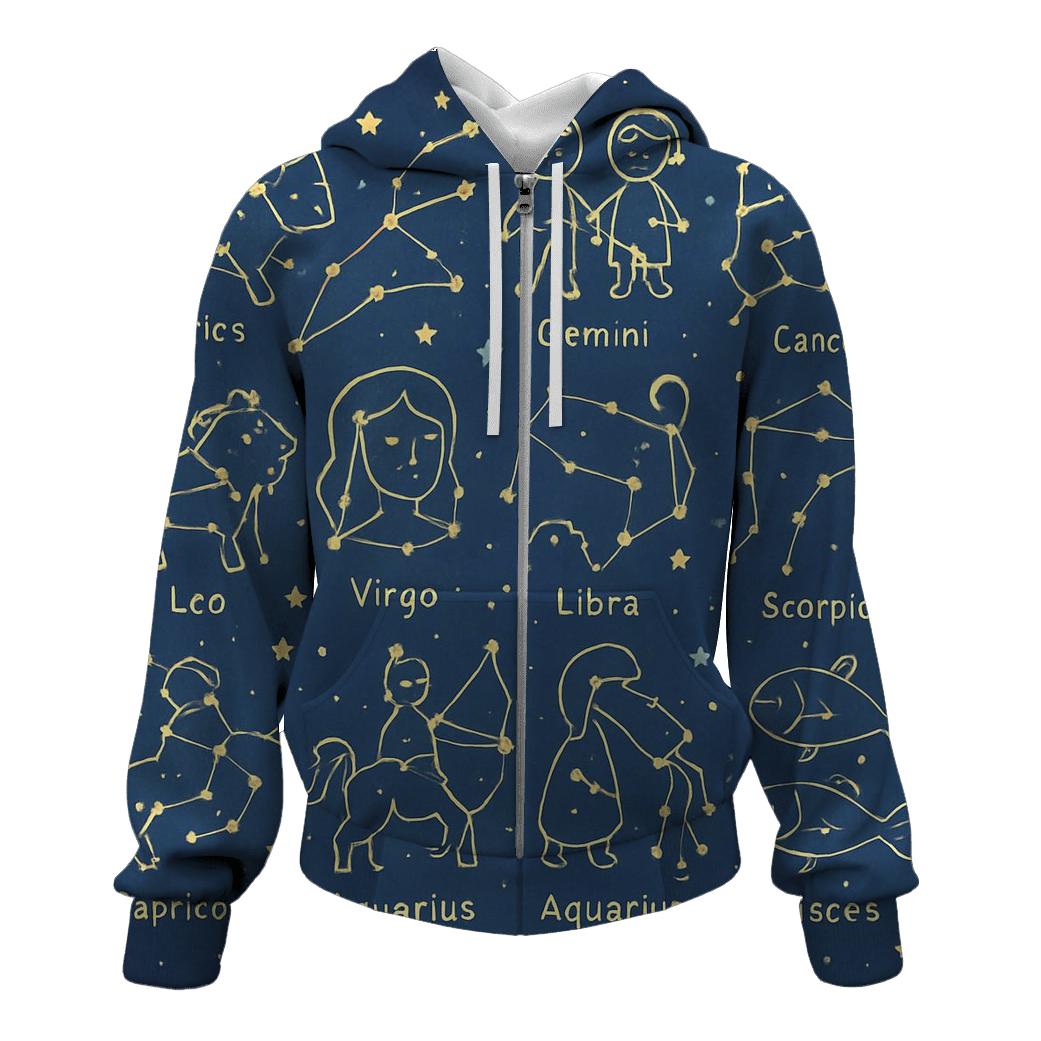 Childs Zodiac Story Sky Mural pullover hoodies