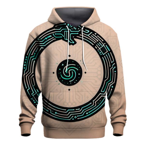 Quantum Ouroboros Circuitry pullover hoodies