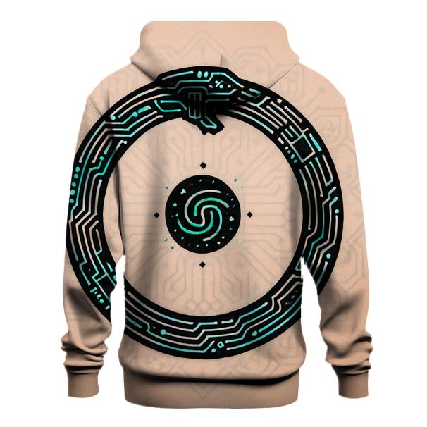 Quantum Ouroboros Circuitry pullover hoodies