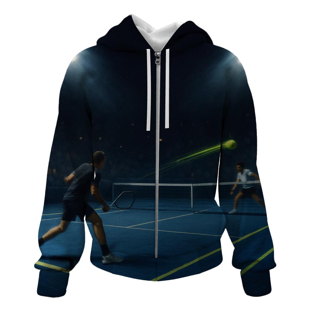 Night Stadium Tennis Rally hoodie trends
