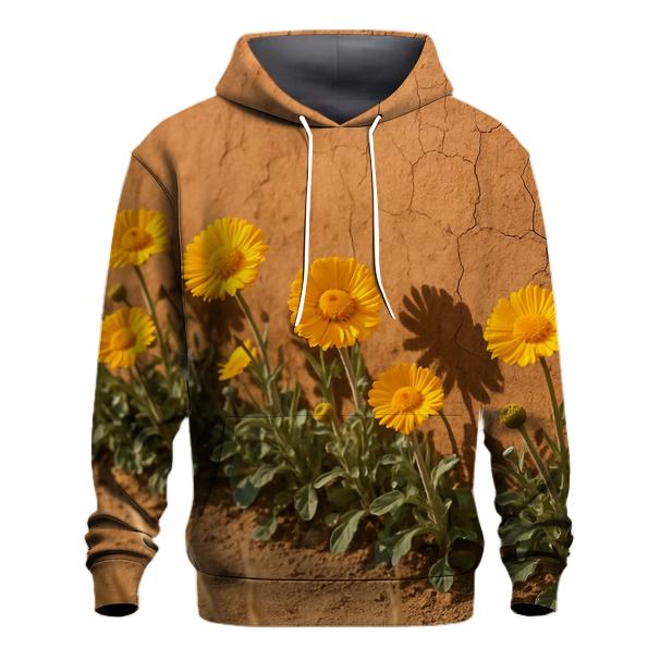 Desert Marigolds Along Adobe Wall premium hoodies