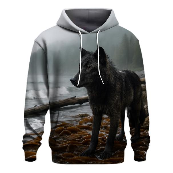 Coastal Wolf At Kelp Line pullover hoodies