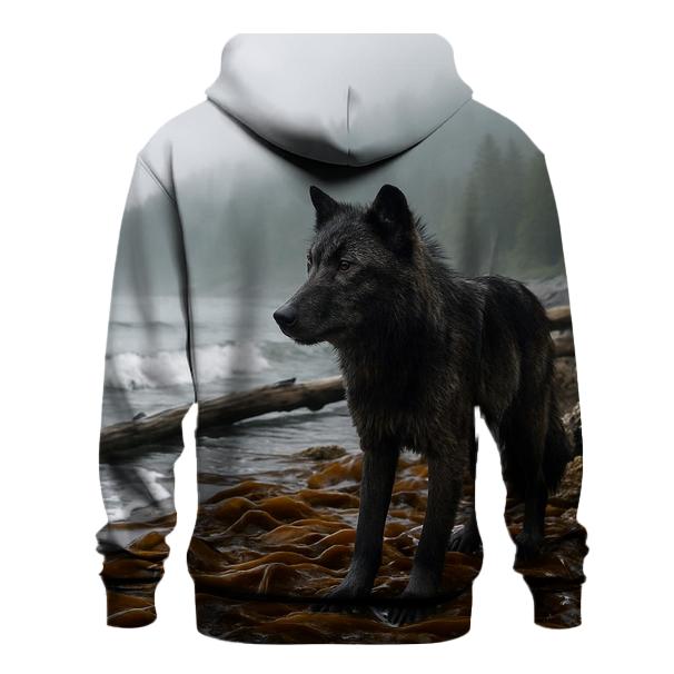 Coastal Wolf At Kelp Line pullover hoodies