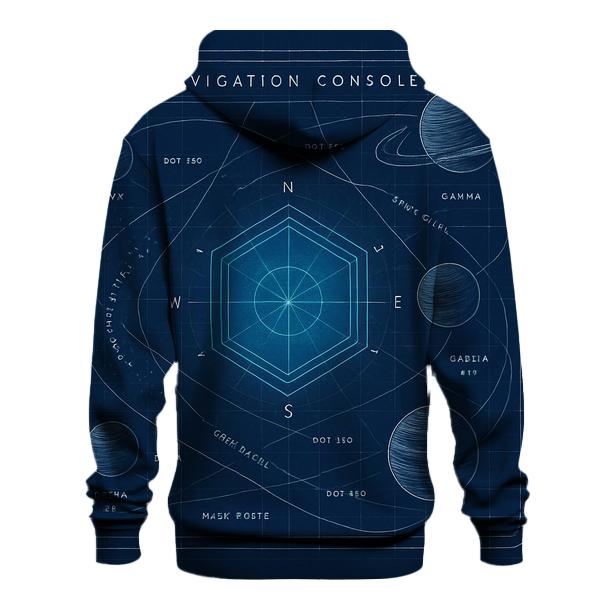 Celestial Blueprint Navigator printed hoodies