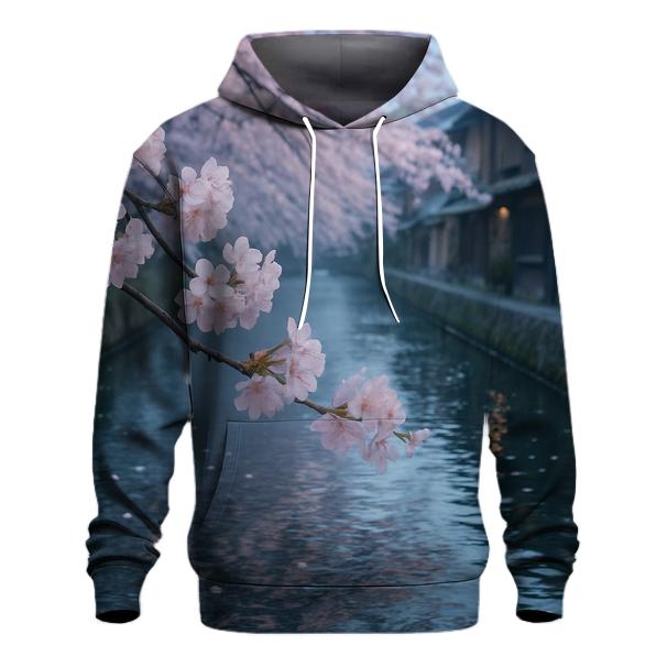Cherry Blossoms Reflected In Canal Water custom hoodies