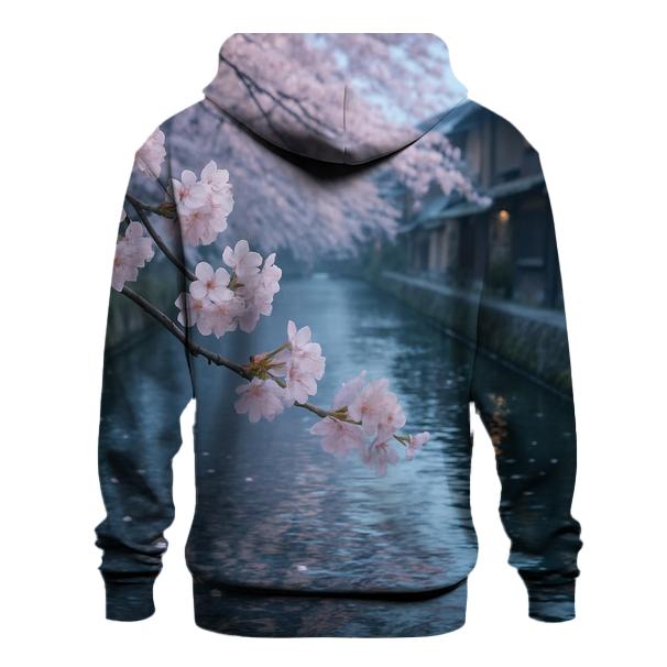 Cherry Blossoms Reflected In Canal Water custom hoodies