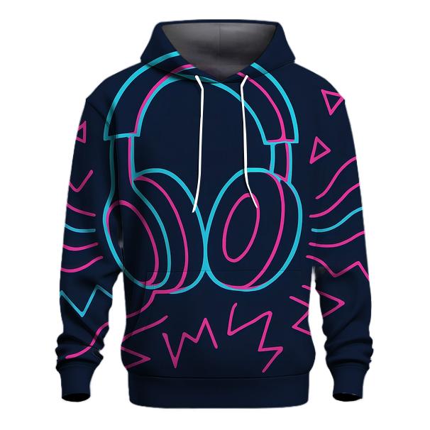 Neon Headphone Flux hoodie styles
