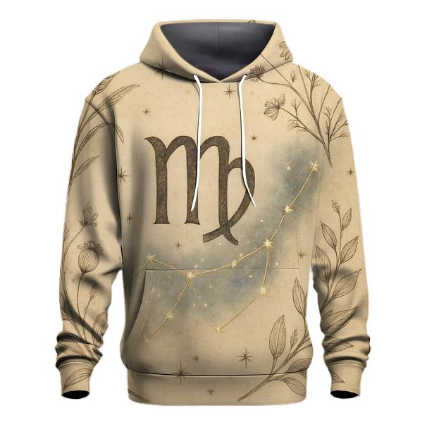 Virgo Starlit Herbarium Chart embroidered hoodies