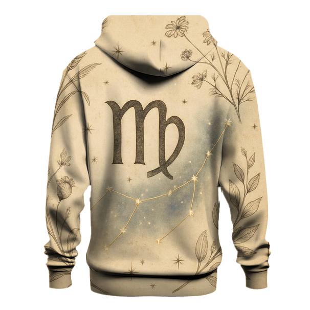 Virgo Starlit Herbarium Chart embroidered hoodies