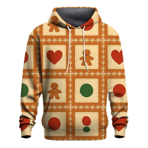 Gingerbread Window Patchwork Design heavyweight hoodies
