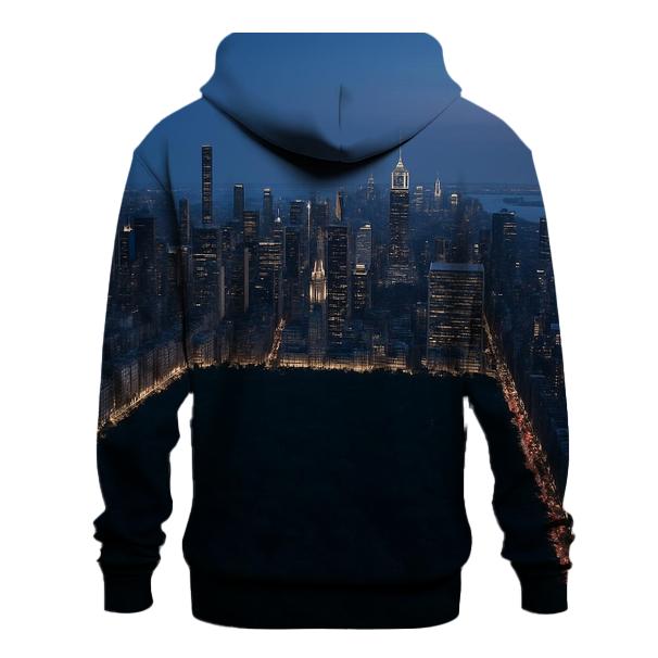 Aerial Blue Hour Panorama Above Central Park South printed hoodies