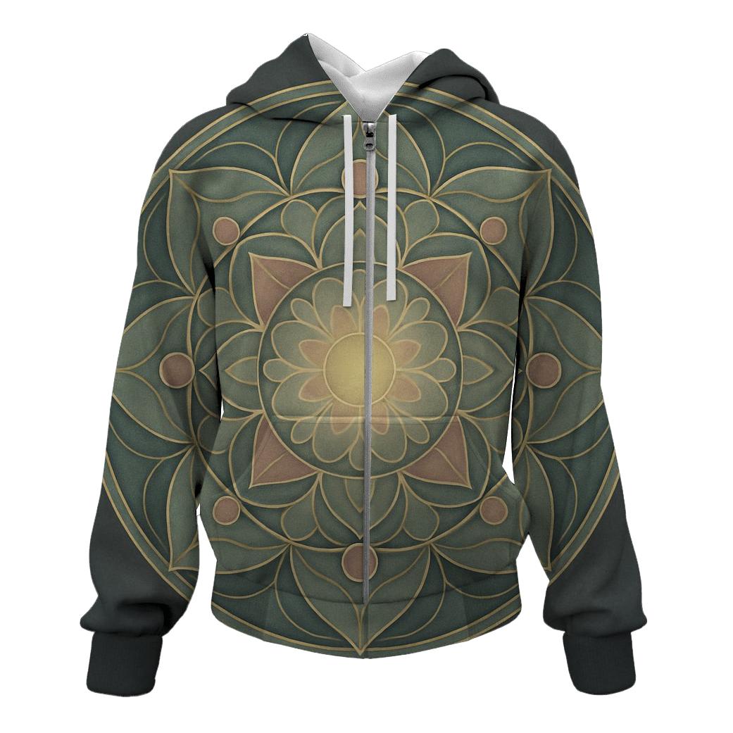 Mandala Of Listening Silence embroidered hoodies
