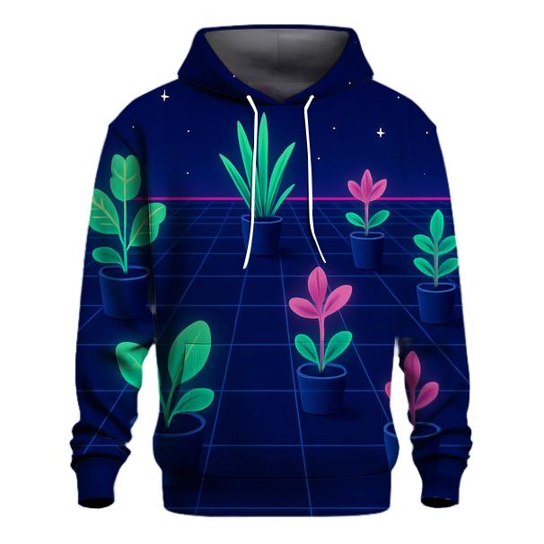 Retro Space Grid Garden lightweight hoodies