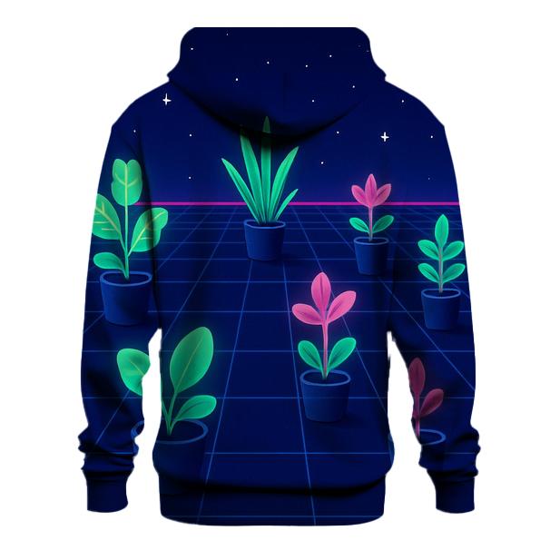 Retro Space Grid Garden lightweight hoodies