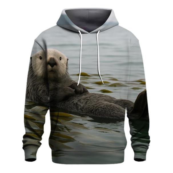 Sea Otter Resting In Calm Kelp Raft graphic hoodies